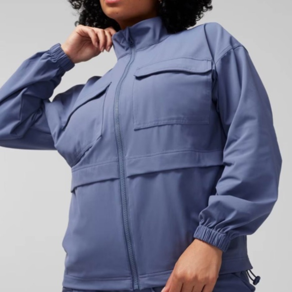 SOMA Women's Tech Knit Zip-front Jacket In Blue